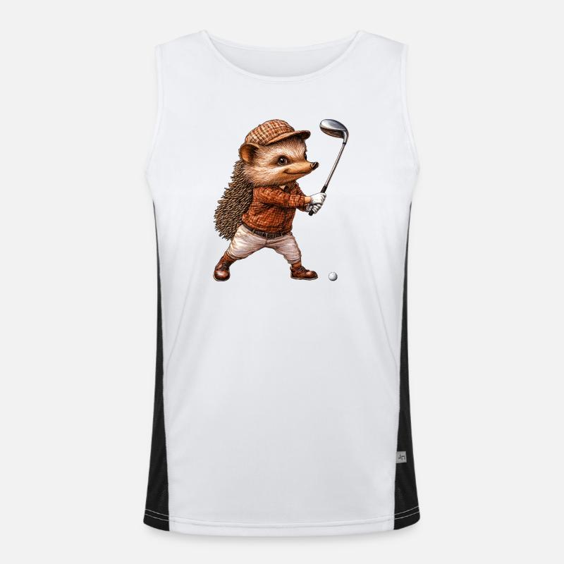 Igel Golf / Golfer Igel Funktionelles Kontrast-Tank Top für Männer 