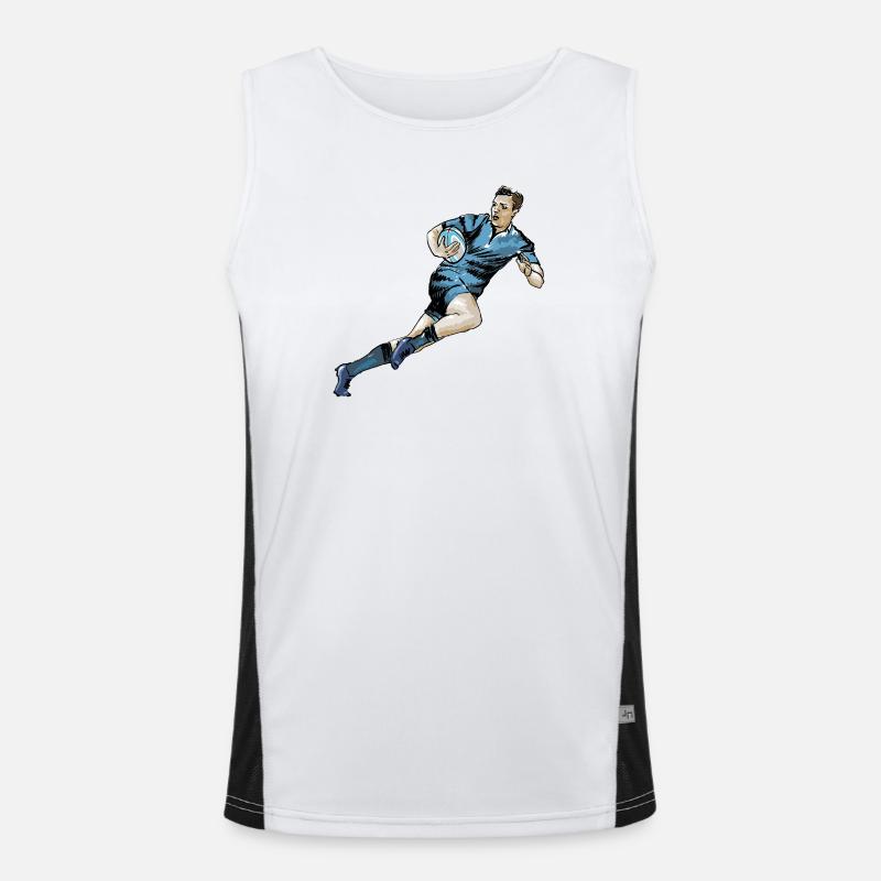 Rugby - Men's Functional Contrast Tank Top  - white/black