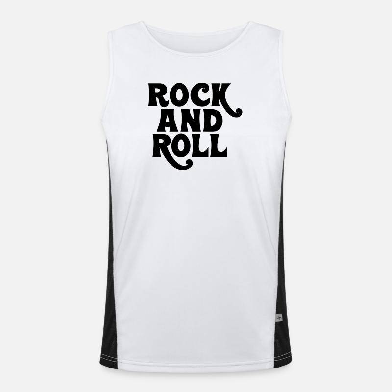 Rock and Roll bold logo design Men's Functional Contrast Tank Top 
