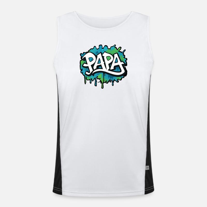 Graffiti Style Papa T-Shirt Design Débardeur respirant contrasté Homme 