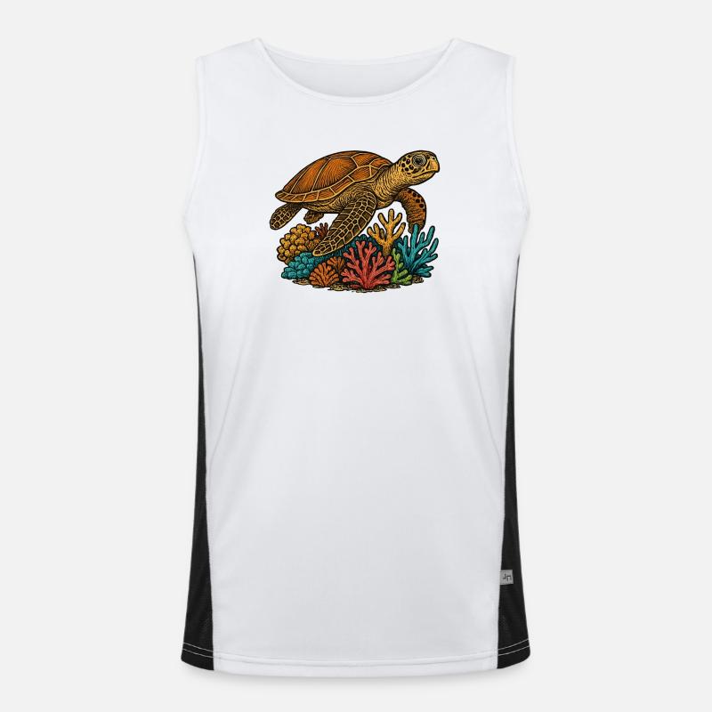 sea turtle Men's Functional Contrast Tank Top 