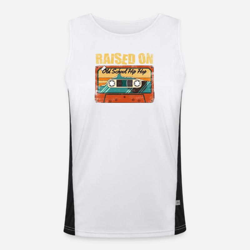 Raised On Old School Hip Hop 80s 90s Rap Style Men's Functional Contrast Tank Top 
