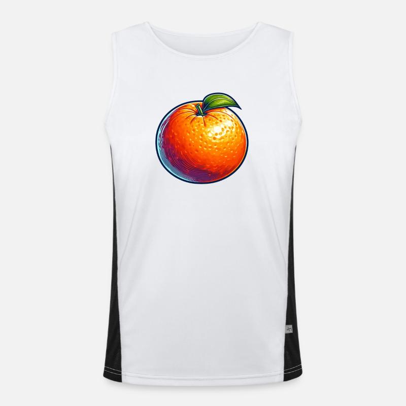 Orange Pop Art Bright Fruit Men's Functional Contrast Tank Top 
