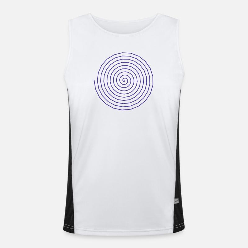 Functional Spiral Pattern Design - Men's Functional Contrast Tank Top  - white/black