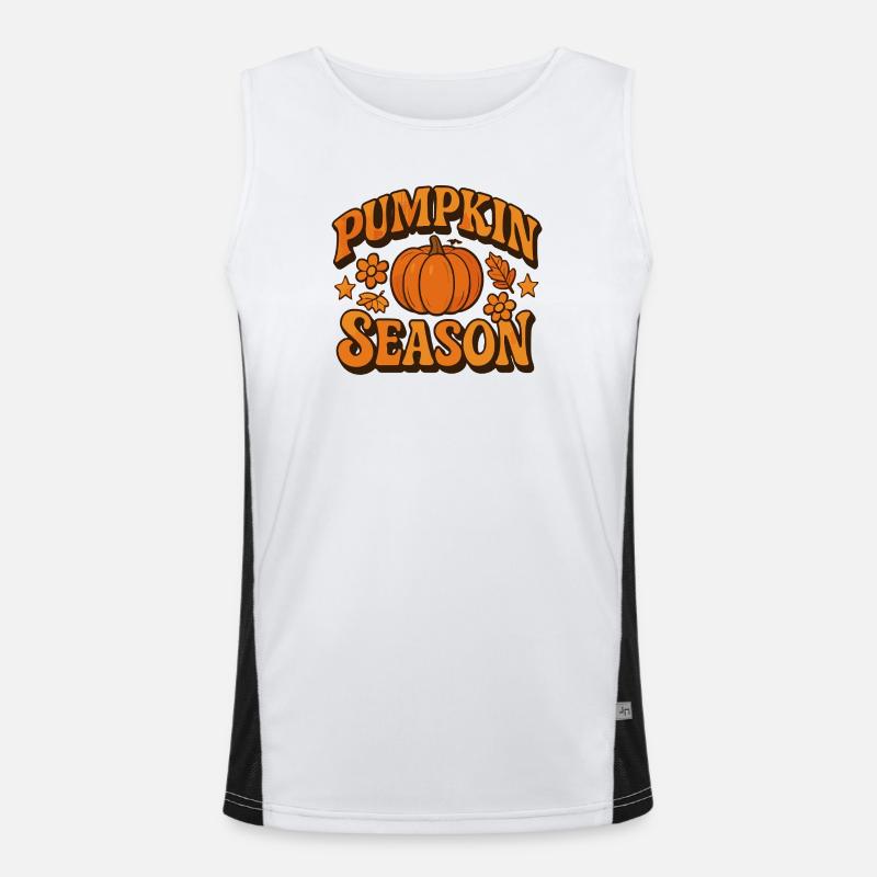 Kürbissaison Herbst Illustration Funktionelles Kontrast-Tank Top für Männer 