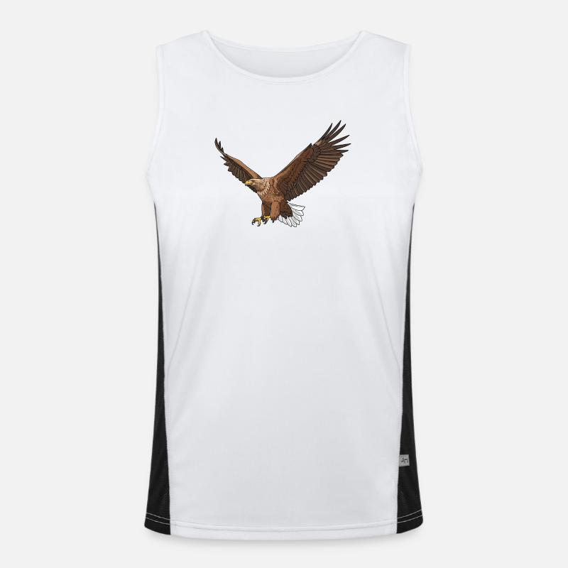 White-tailed Eagle Haliaeetus albicilla Eagle - Men's Functional Contrast Tank Top  - white/black