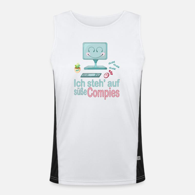 Ich steh' auf süße Computer Funktionelles Kontrast-Tank Top für Männer 