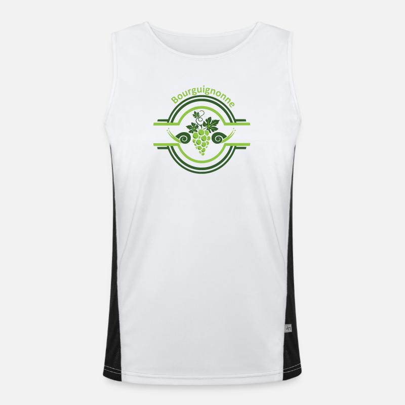 Burgundy vine logo with snails Men's Functional Contrast Tank Top 