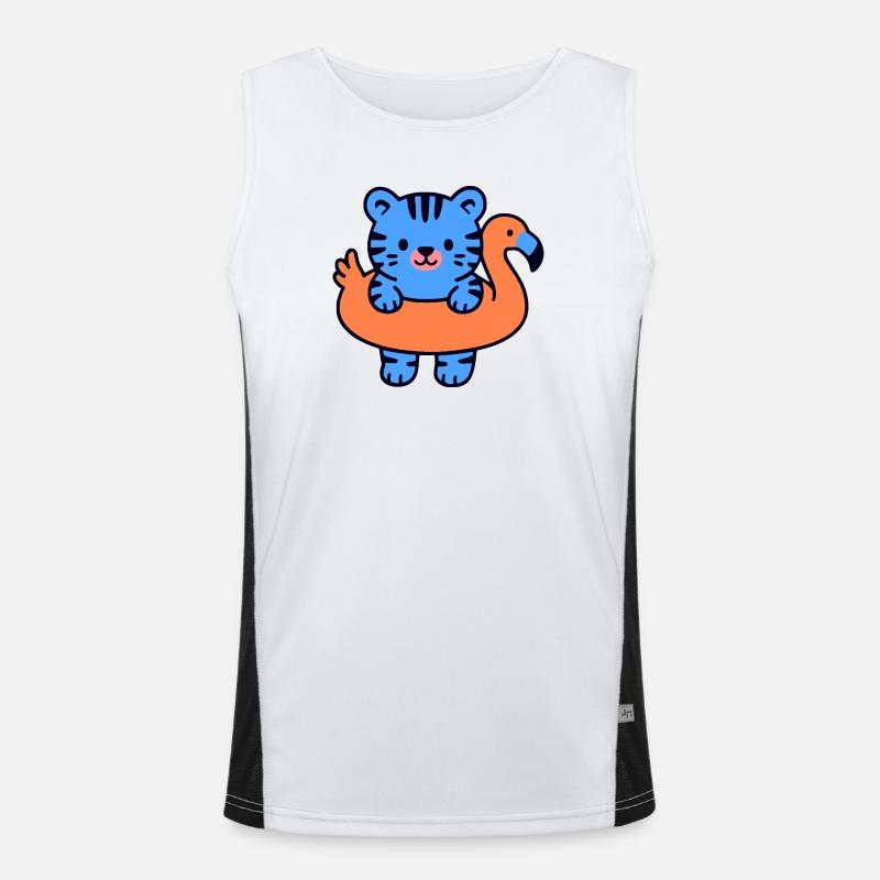 Petit Tigre Bleu flottant  Débardeur respirant contrasté Homme 
