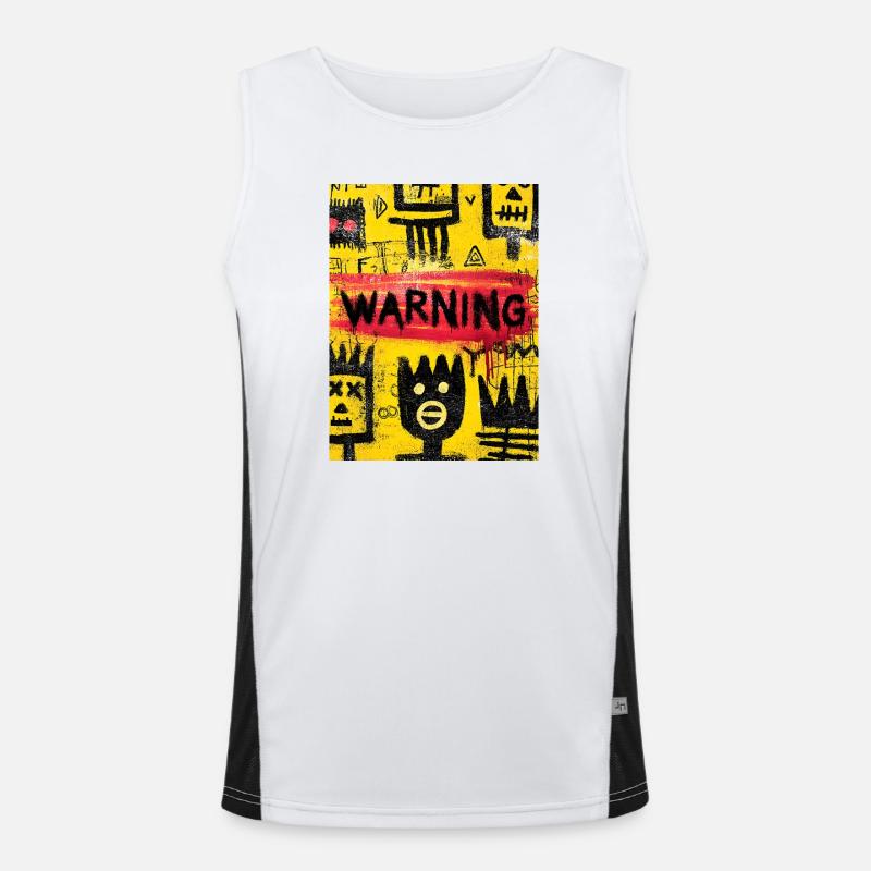 Visual Urban Graffiti Warning Men's Functional Contrast Tank Top 