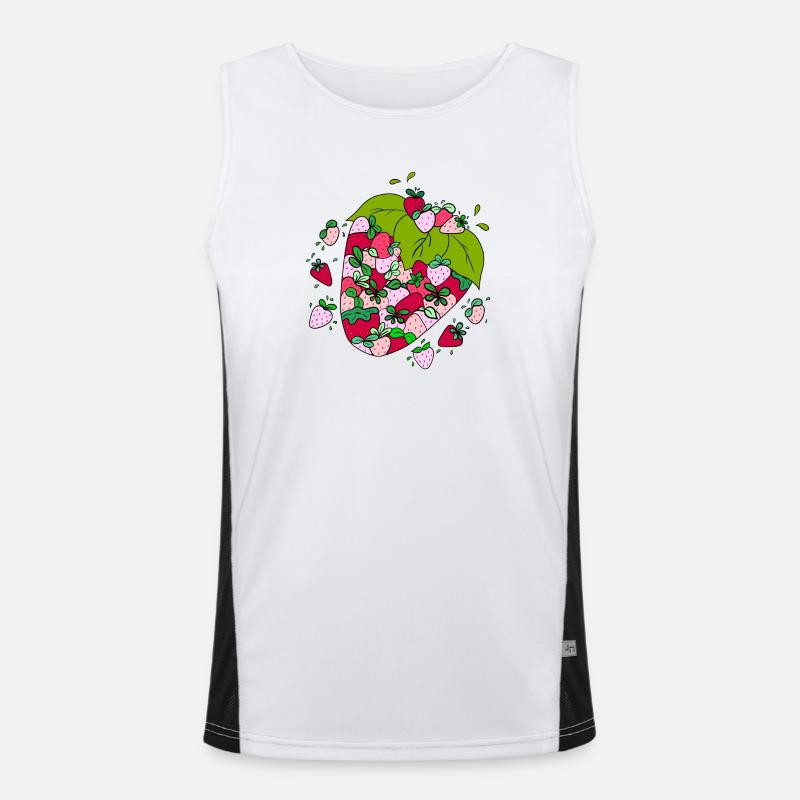 Fruchtige Erdbeeren Funktionelles Kontrast-Tank Top für Männer 