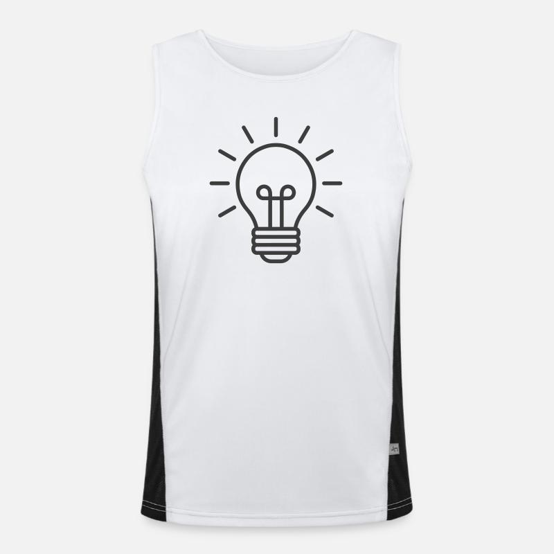 Glowing Light Bulb Line Icon Men's Functional Contrast Tank Top 