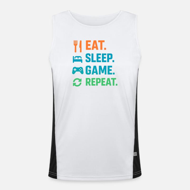 Conception de devise de style de vie pour les joueurs et les loisirs Débardeur respirant contrasté Homme 