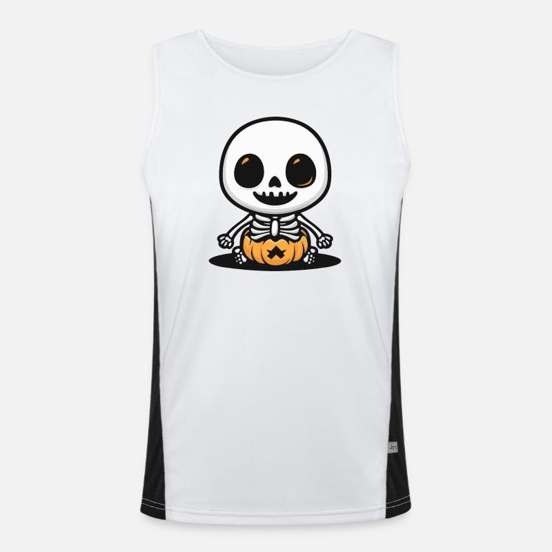 Skelett Süß Halloween Funktionelles Kontrast-Tank Top für Männer 