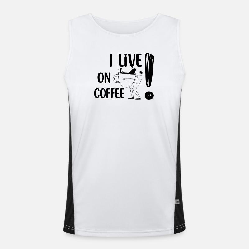 I live on Coffee Men's Functional Contrast Tank Top 