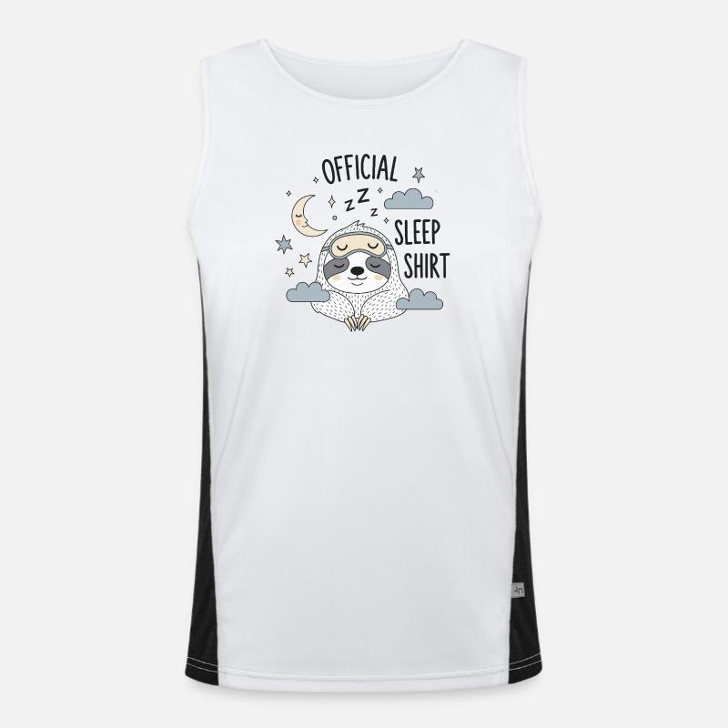 Sleeping Sloth Design Men's Functional Contrast Tank Top 
