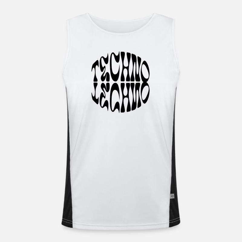 Techno liquid logo design Men's Functional Contrast Tank Top 