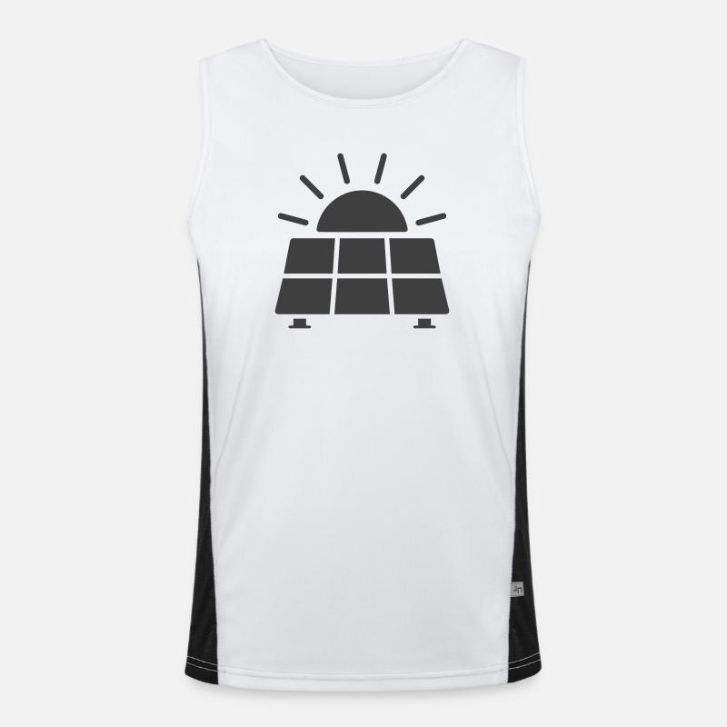 Solar Panel Energy Line Icon Men's Functional Contrast Tank Top 