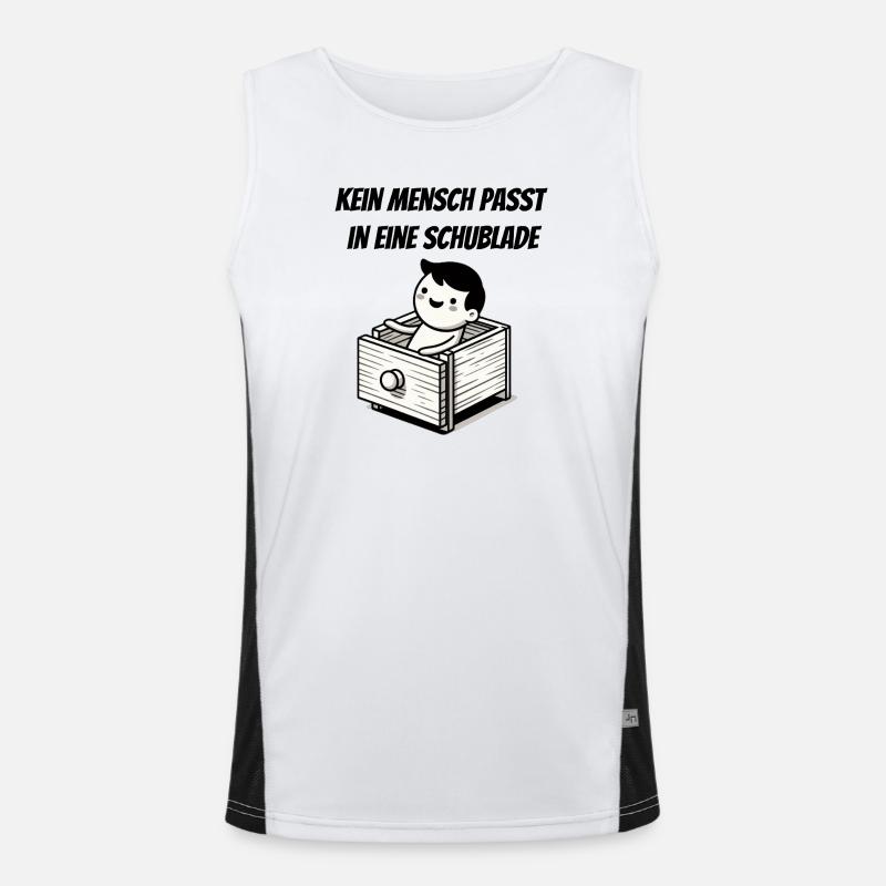 No one fits in a drawer - Men's Functional Contrast Tank Top  - white/black