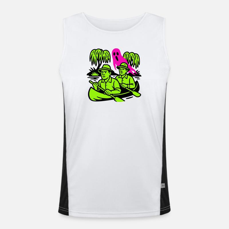 Ghost in the jungle - Men's Functional Contrast Tank Top  - white/black