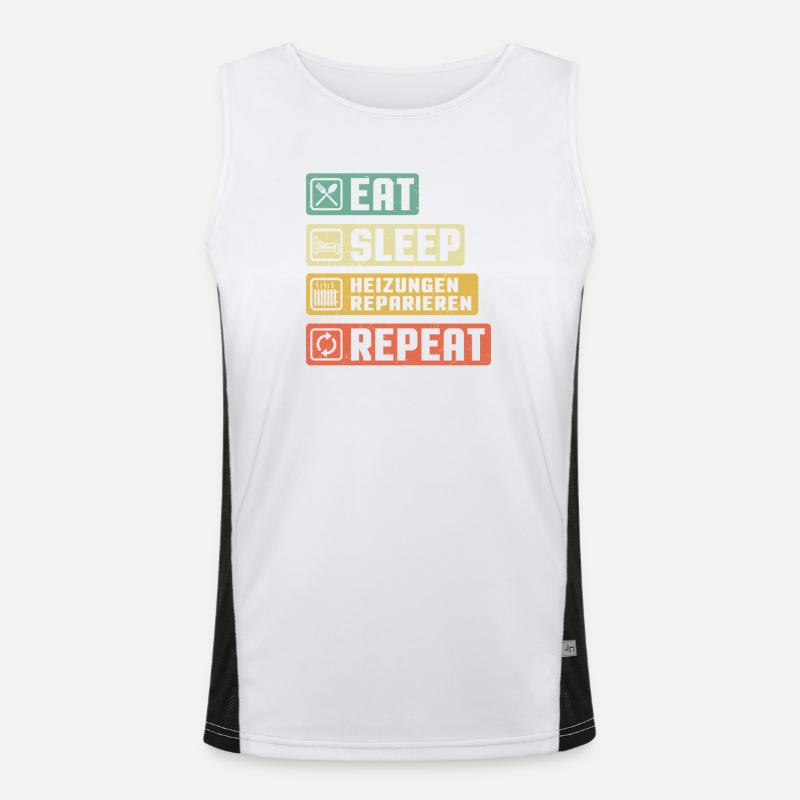 Heating Engineer Heating Construction Plumber Plumber - Men's Functional Contrast Tank Top  - white/black