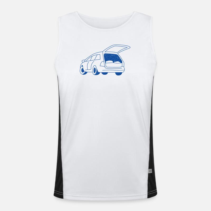 Camping im Auto Funktionelles Kontrast-Tank Top für Männer 