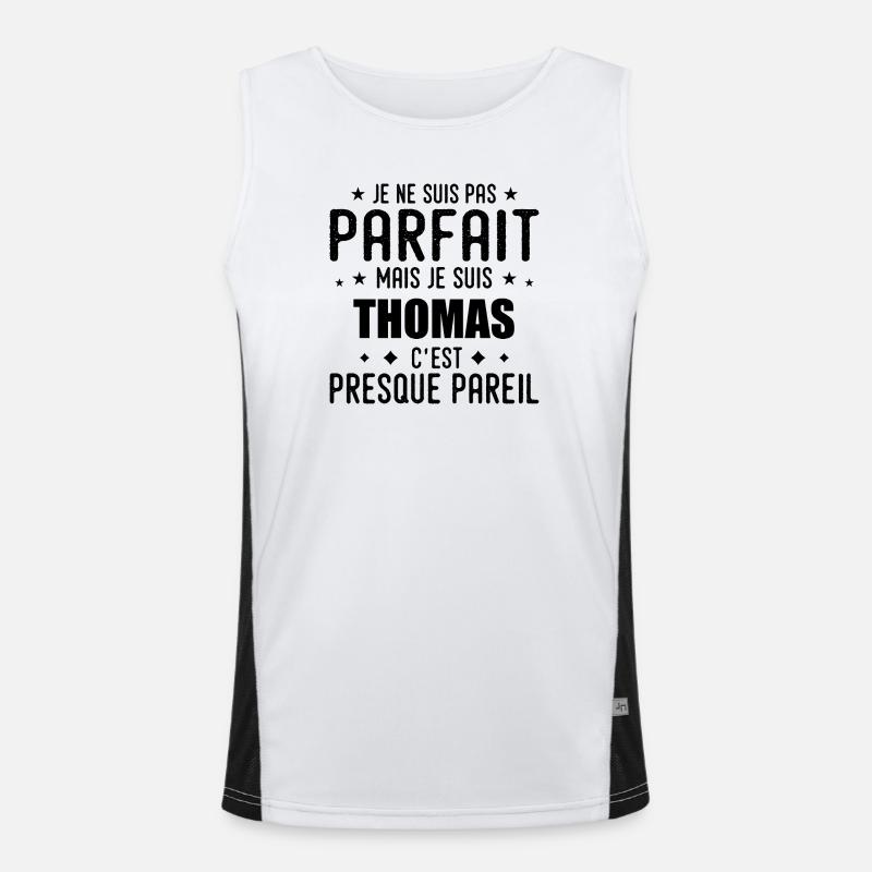 Thomas: authentisch, unvollkommen, oben, perfekt Funktionelles Kontrast-Tank Top für Männer 