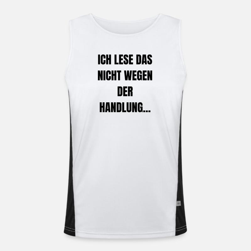 Ich lese das nicht wegen der Handlung... Funktionelles Kontrast-Tank Top für Männer 
