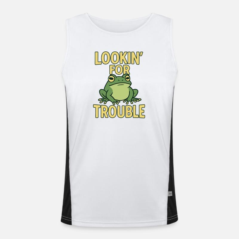 Conception de grenouille humoristique avec texte Débardeur respirant contrasté Homme 