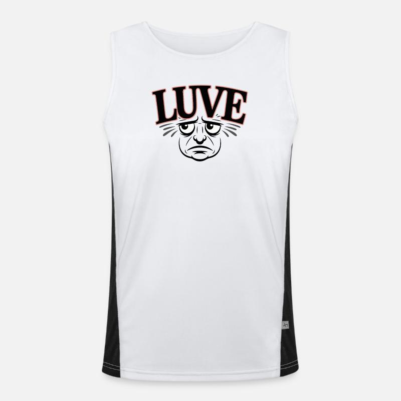 Typographie expressive de chat avec amour Débardeur respirant contrasté Homme 