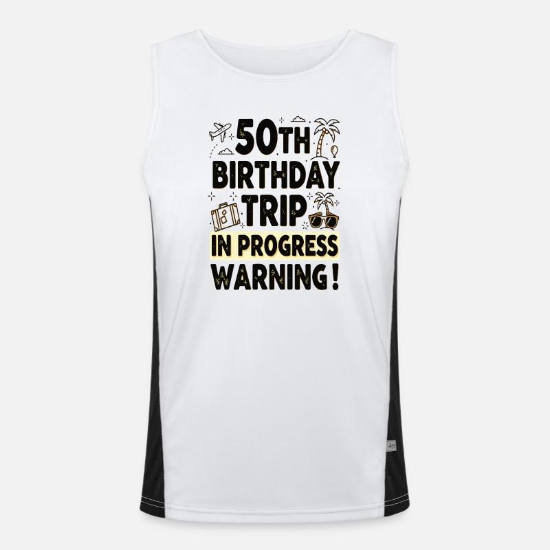 Reiseabenteuer-Design zum 50. Geburtstag Funktionelles Kontrast-Tank Top für Männer 