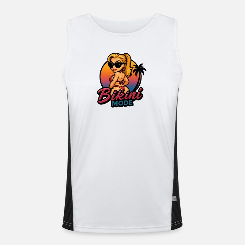 Bikini alla moda Canotta sportiva da uomo in contrasto cromatico 