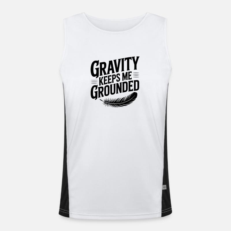 Gravity Keeps Me Grounded Men's Functional Contrast Tank Top 