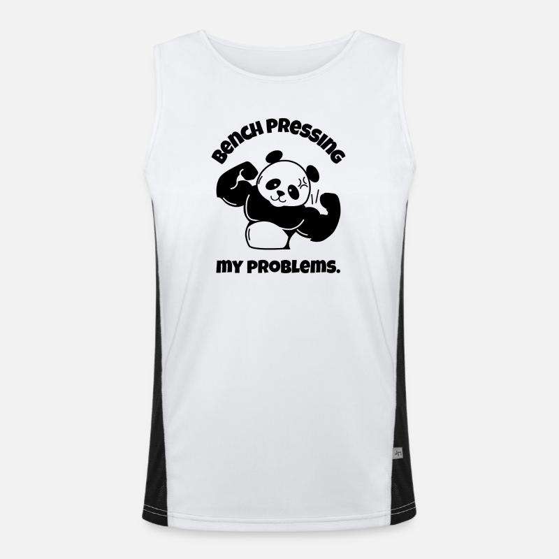 Bench Pressing My Problems Men's Functional Contrast Tank Top 