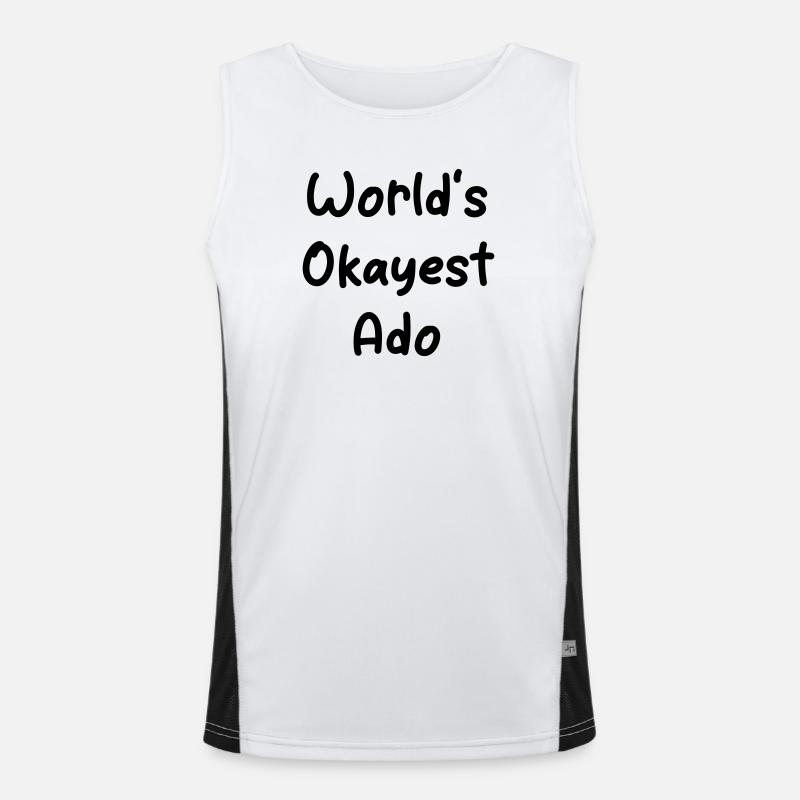 World's Okayest Ado - Namedesign Funktionelles Kontrast-Tank Top für Männer 