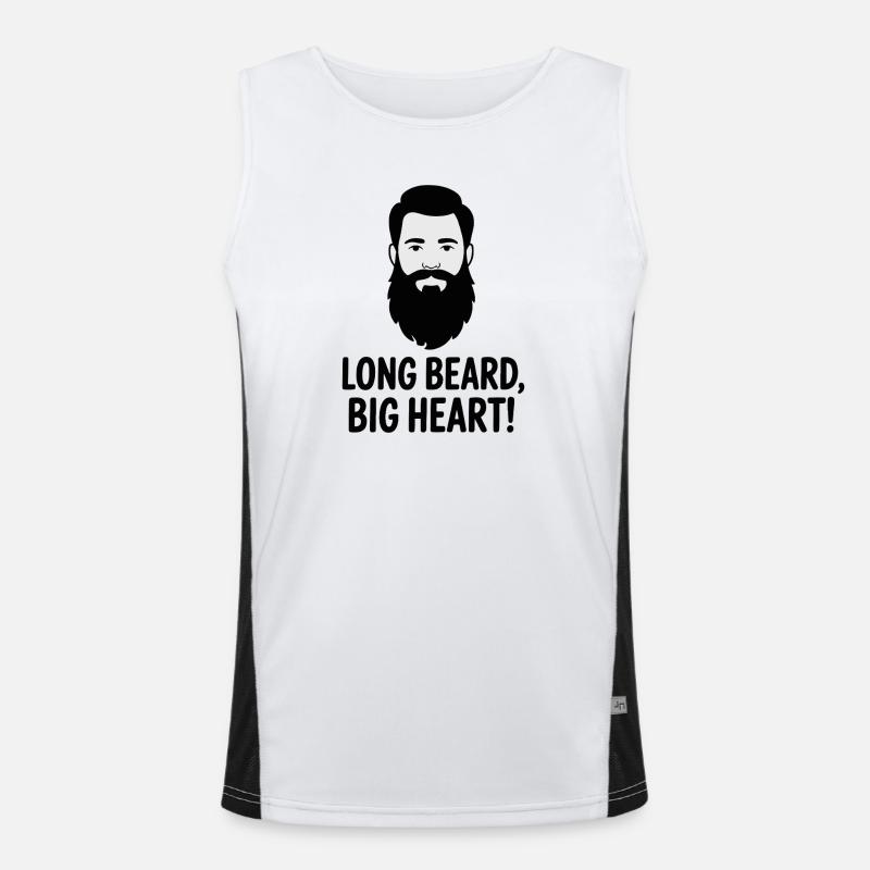 Langer Bart, Großes Herz, Abbildung Funktionelles Kontrast-Tank Top für Männer 