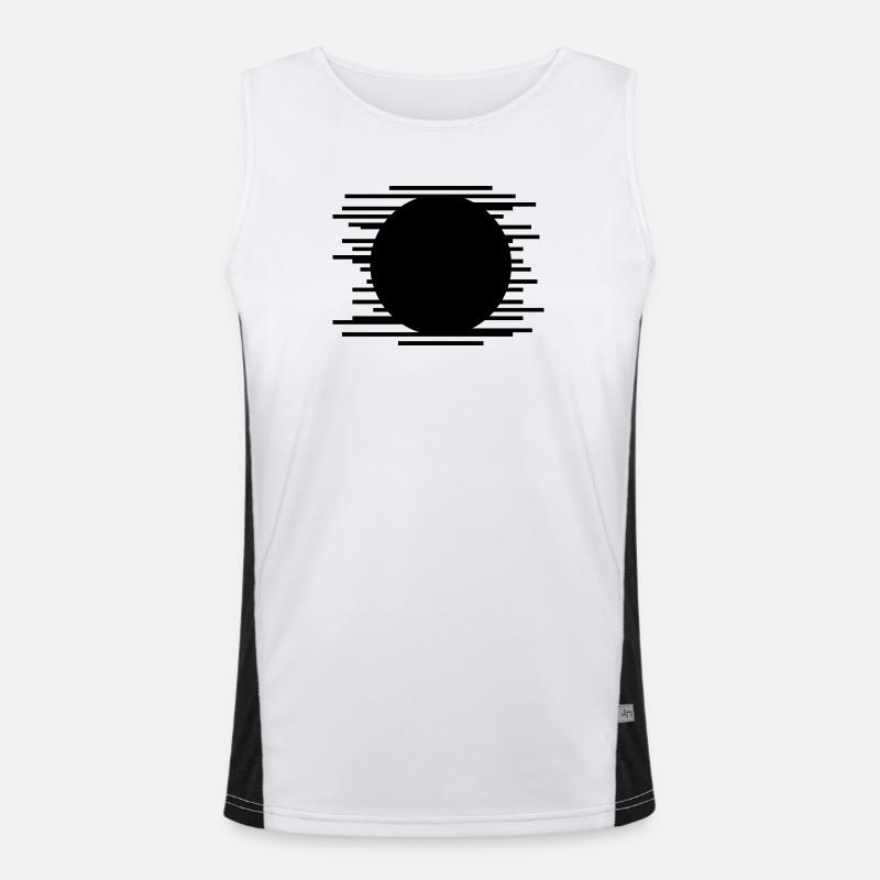 Minimalist Lines pattern design - Men's Functional Contrast Tank Top  - white/black