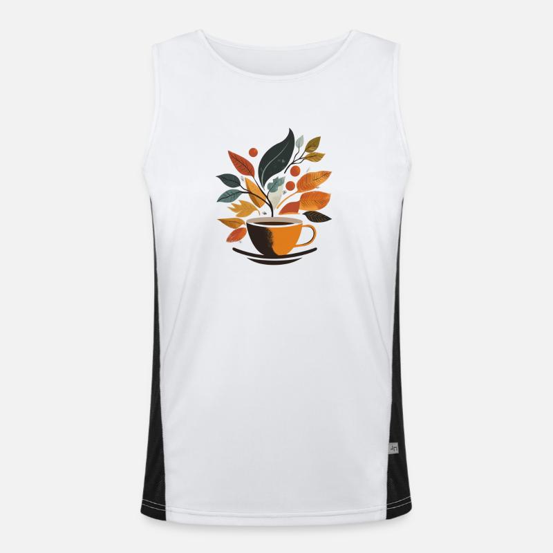 Kaffee Funktionelles Kontrast-Tank Top für Männer 