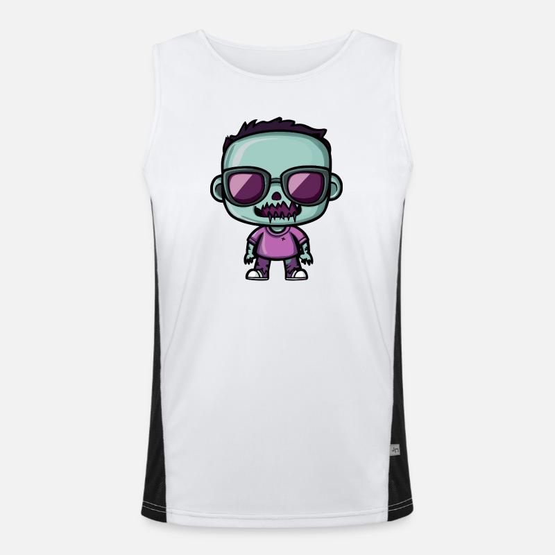 Skull Retro Sonnenbrille Design Funktionelles Kontrast-Tank Top für Männer 