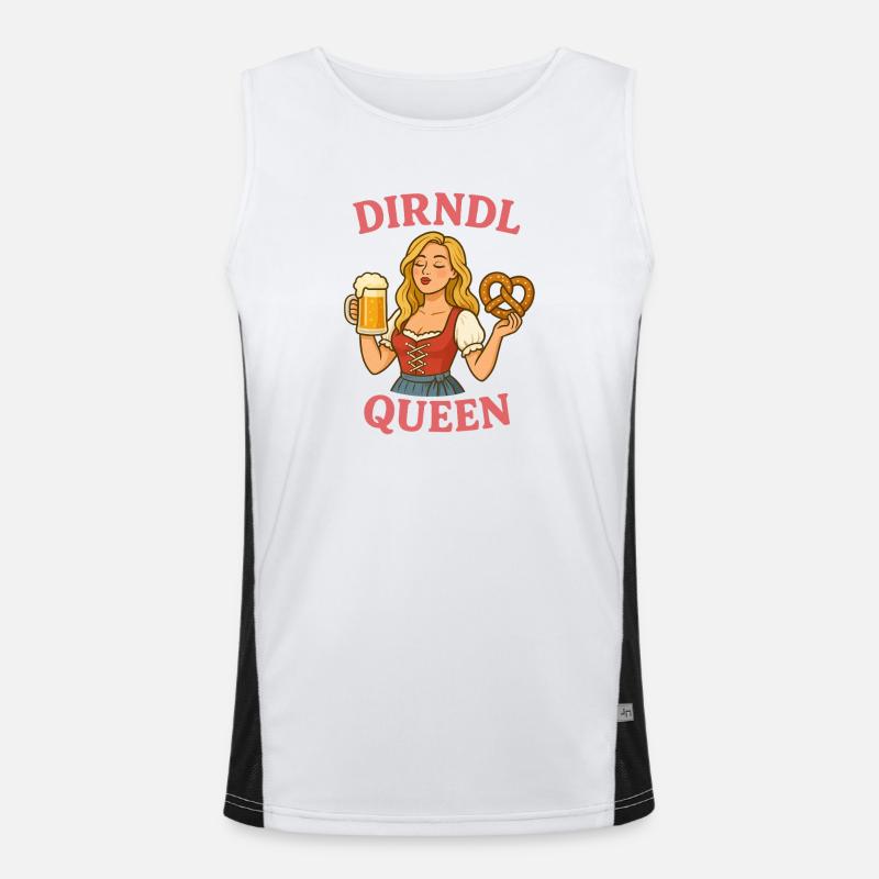 Dirndl Queen Funktionelles Kontrast-Tank Top für Männer 