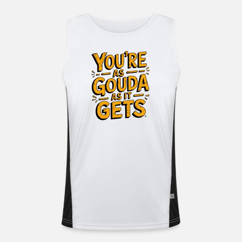 Gouda-Käse-Wortspiel Funktionelles Kontrast-Tank Top für Männer 