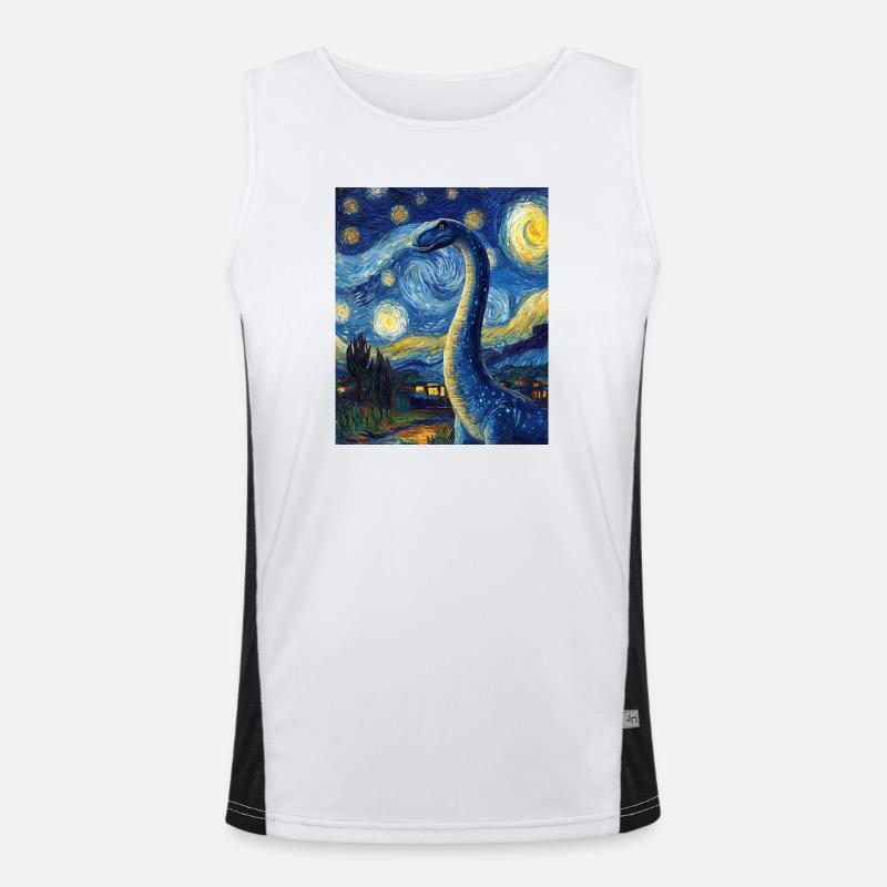 Brachiosaure Dino Style Van Gogh Étoilé Débardeur respirant contrasté Homme 