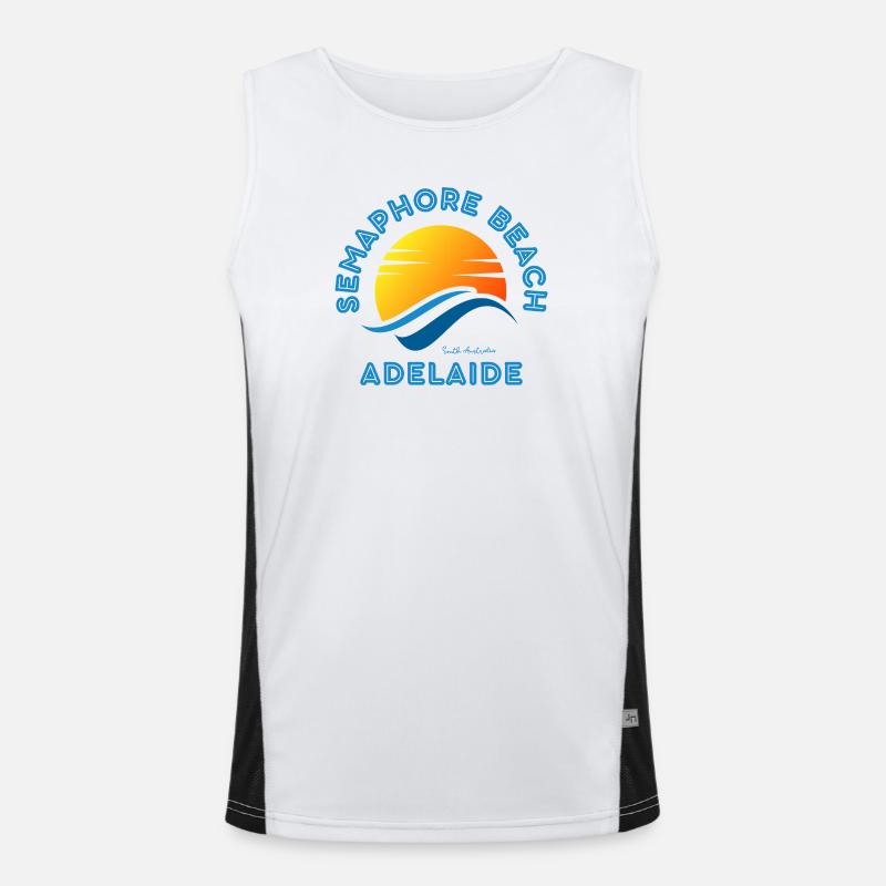 Semaphore Beach Adelaide Sunset Men's Functional Contrast Tank Top 