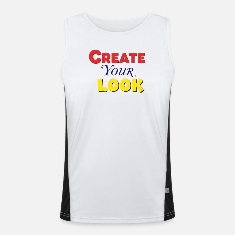 Conception créative de texte coloré vif Débardeur respirant contrasté Homme 