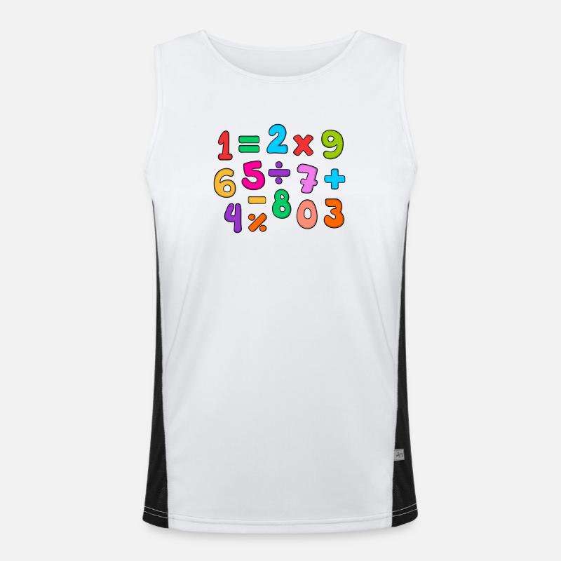 Number DayRainbow Mathematical Numbers Design Men's Functional Contrast Tank Top 