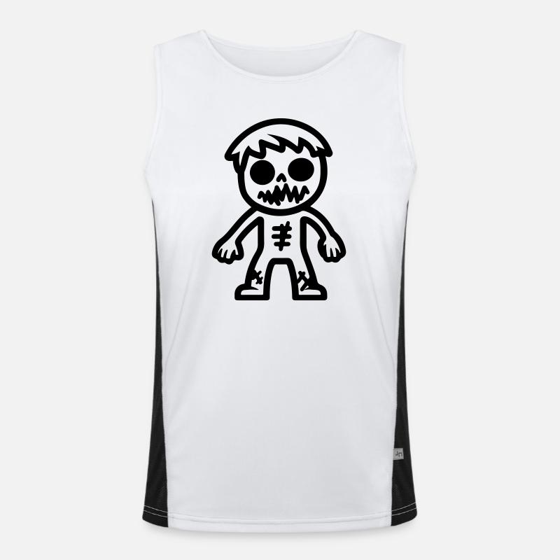 zombie_comic - Men's Functional Contrast Tank Top  - white/black