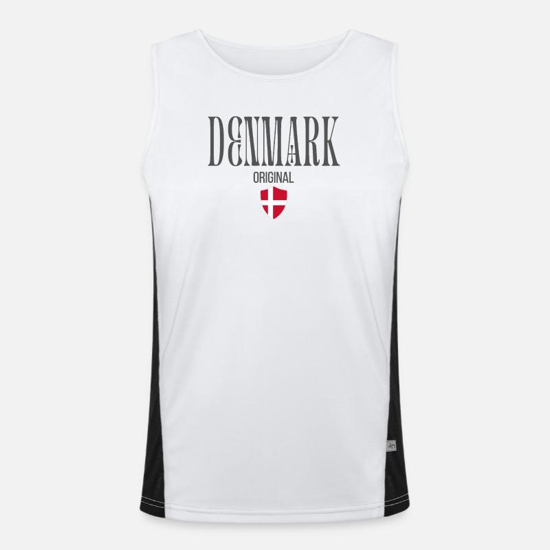 Dänischer Stolz, minimalistisches, elegantes Design Funktionelles Kontrast-Tank Top für Männer 