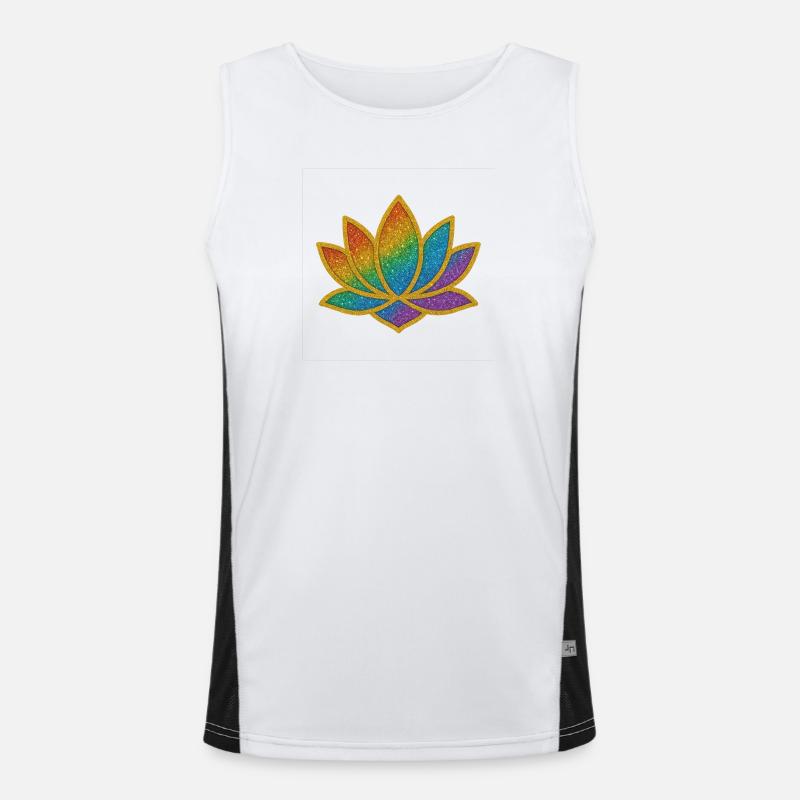 Glitzernder Regenbogen Lotus Funktionelles Kontrast-Tank Top für Männer 