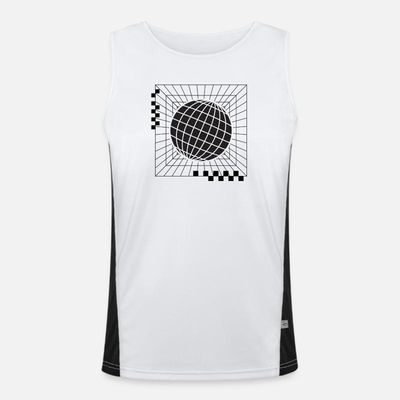 Geometric Global Sphere Design Men's Functional Contrast Tank Top 