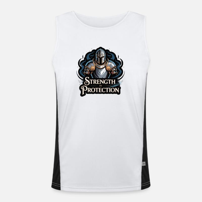 Knight Shield Strength T-Shirt Design Men's Functional Contrast Tank Top 